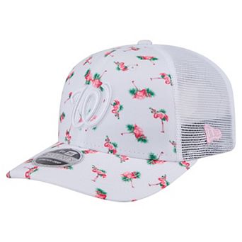 Men's�New Era White Washington Nationals Flamingo Mesh Back 9SEVENTY Stretch-Snap Hat