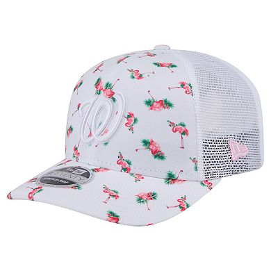 Men's New Era White Washington Nationals Flamingo Mesh Back 9SEVENTY Stretch-Snap Hat