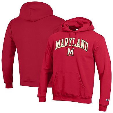 Men's Champion® Red Maryland Terrapins Arch Over Logo Pullover Hoodie