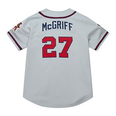 Men's Mitchell & Ness Fred McGriff Gray Atlanta Braves 1995 Throwback Authentic Jersey