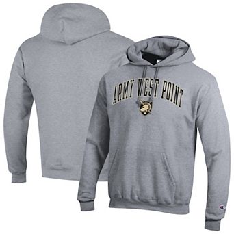 Men's Champion Heather Gray Army Black Knights Basic Arch Fleece Pullover Hoodie