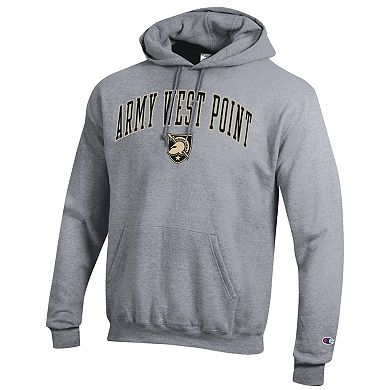Men's Champion Heather Gray Army Black Knights Basic Arch Fleece Pullover Hoodie