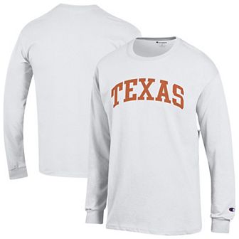 Men's Champion White Texas Longhorns Basic Arch Long Sleeve T-Shirt
