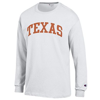 Men's Champion White Texas Longhorns Basic Arch Long Sleeve T-Shirt