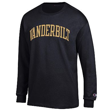 Men's Champion Black Vanderbilt Commodores Basic Arch Long Sleeve T-Shirt