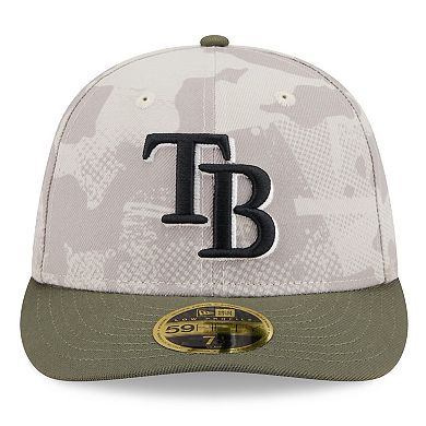 Men's New Era Light Beige/Olive Tampa Bay Rays 2025 Armed Forces Day Low Profile 59FIFTY Fitted Hat