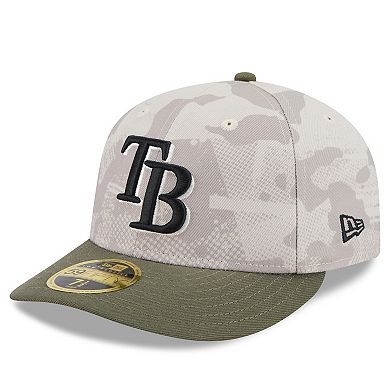 Men's New Era Light Beige/Olive Tampa Bay Rays 2025 Armed Forces Day Low Profile 59FIFTY Fitted Hat
