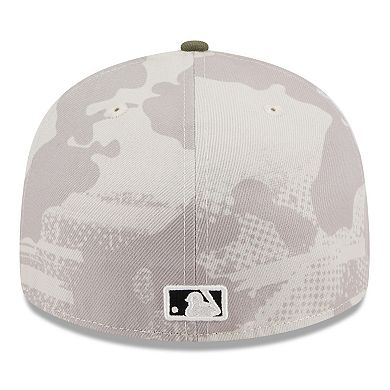 Men's New Era Light Beige/Olive Tampa Bay Rays 2025 Armed Forces Day Low Profile 59FIFTY Fitted Hat