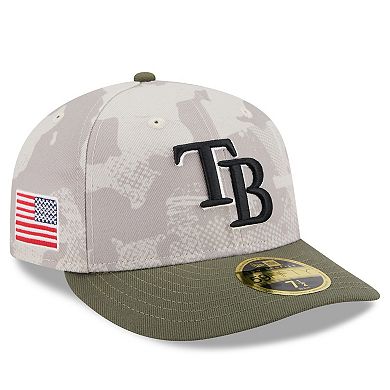 Men's New Era Light Beige/Olive Tampa Bay Rays 2025 Armed Forces Day Low Profile 59FIFTY Fitted Hat