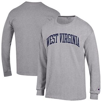 Men's Champion Heather Gray West Virginia Mountaineers Basic Arch Long Sleeve T-Shirt