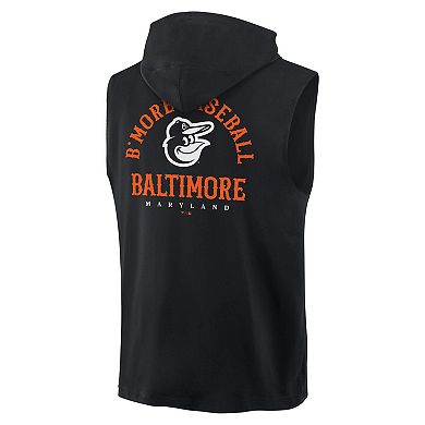 Men's Fanatics Black Baltimore Orioles Fire Speed Sleeveless Pullover Hoodie