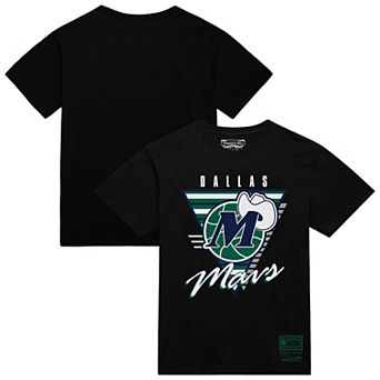 Men's Mitchell & Ness Black Dallas Mavericks Worldwide Collection Tri-Logo T-Shirt
