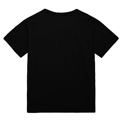 Men's Mitchell & Ness Black Dallas Mavericks Worldwide Collection Tri-Logo T-Shirt