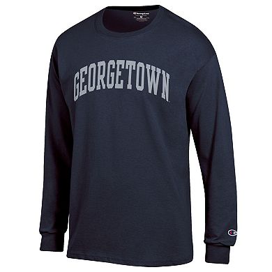 Men's Champion Navy Georgetown Hoyas Basic Arch Long Sleeve T-Shirt