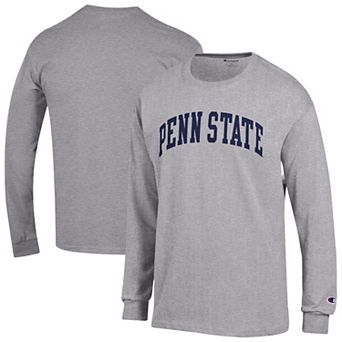 Men's Champion Heather Gray Penn State Nittany Lions Basic Arch Long Sleeve T-Shirt