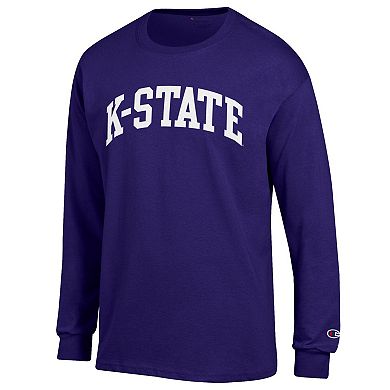 Men's Champion Purple Kansas State Wildcats Basic Arch Long Sleeve T-Shirt