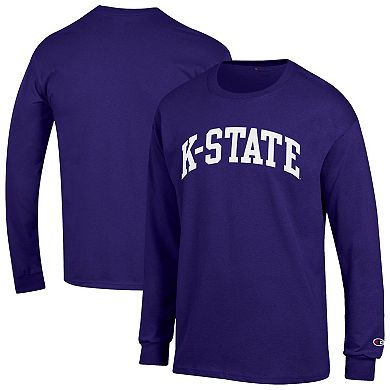 Men's Champion Purple Kansas State Wildcats Basic Arch Long Sleeve T-Shirt