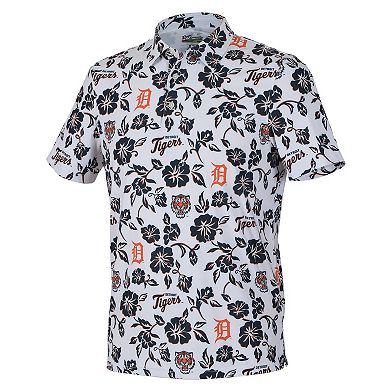 Men's Reyn Spooner White Detroit Tigers Pua Performance Polo