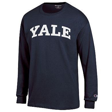 Men's Champion Navy Yale Bulldogs Basic Arch Long Sleeve T-Shirt