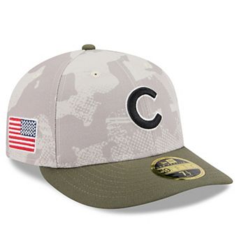 Men's New Era Light Beige/Olive Chicago Cubs 2025 Armed Forces Day Low Profile 59FIFTY Fitted Hat