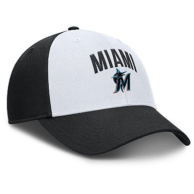 Men's Nike White/Black Miami Marlins Club Performance Adjustable Hat
