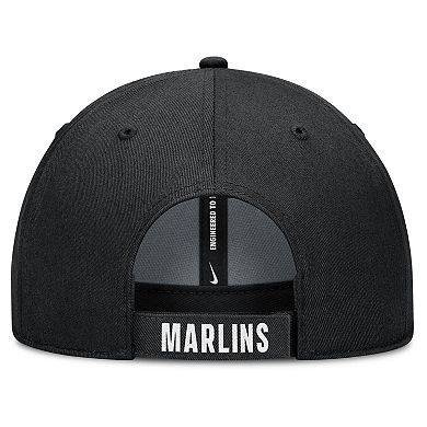 Men's Nike White/Black Miami Marlins Club Performance Adjustable Hat