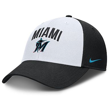Men's Nike White/Black Miami Marlins Club Performance Adjustable Hat