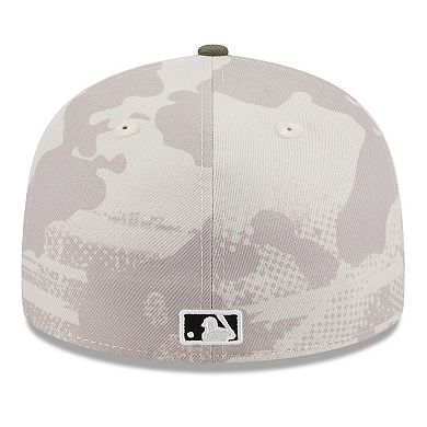Men's New Era Light Beige/Olive Cincinnati Reds 2025 Armed Forces Day Low Profile 59FIFTY Fitted Hat