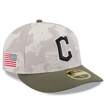 Men's New Era Light Beige/Olive Cleveland Guardians 2025 Armed Forces Day Low Profile 59FIFTY Fitted Hat