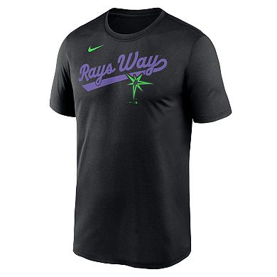 Men's Nike Black Tampa Bay Rays 2025 City Connect Team Phrase Script Legend Performance T-Shirt