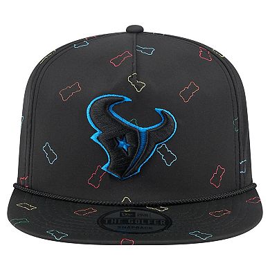 Men's New Era Black Houston Texans Gummy Golfer Snapback Hat