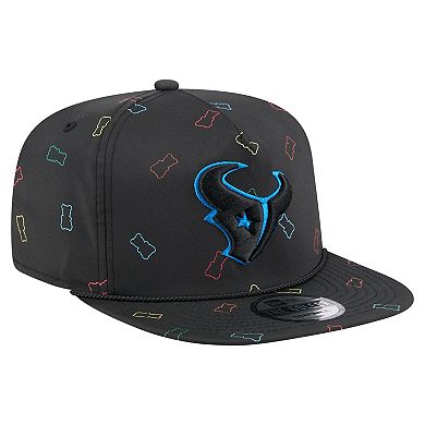 Men's New Era Black Houston Texans Gummy Golfer Snapback Hat