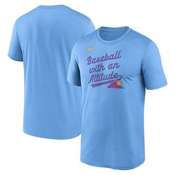 Men's Nike Light Blue Colorado Rockies 2025 City Connect Team Phrase Legend Performance T-Shirt