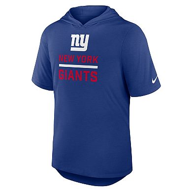 Men's Nike Royal New York Giants Lockup Tri-Blend Hoodie T-Shirt