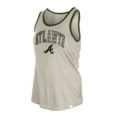 Women's New Era Cream Atlanta Braves Armed Forces Tank Top
