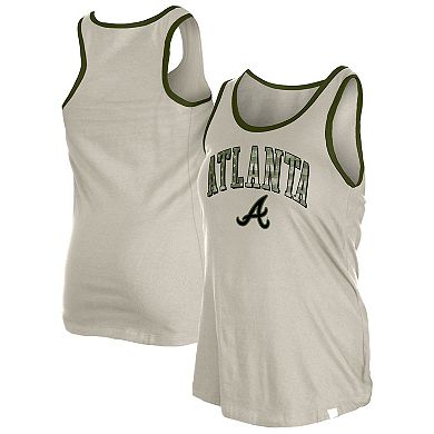 Women's New Era Cream Atlanta Braves Armed Forces Tank Top