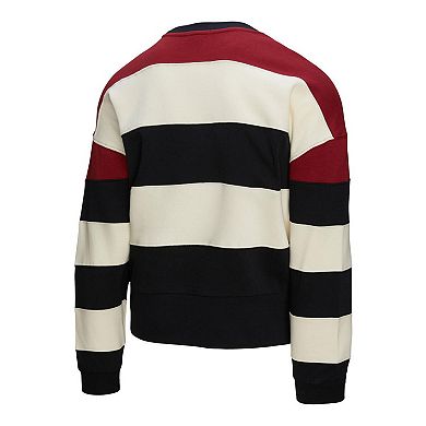 Women's Mitchell & Ness Burgundy/Black Philadelphia Phillies Cooperstown Collection Blocked Fleece Pullover Sweatshirt