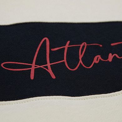 Women's Mitchell & Ness Red/Black Atlanta Braves Cooperstown Collection Blocked Fleece Pullover Sweatshirt