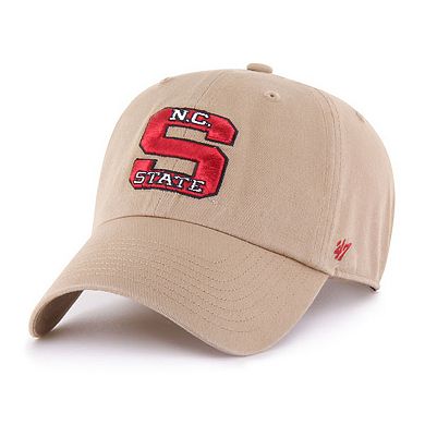 Men's '47 Khaki NC State Wolfpack Vault Clean Up Adjustable Hat