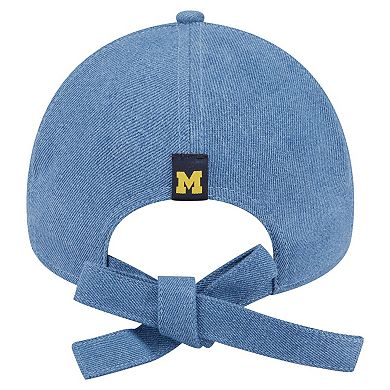 Women's New Era Denim Michigan Wolverines A-Frame 9FORTY Adjustable Hat