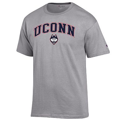 Men's Champion® Heather Gray UConn Huskies Arched Logo T-Shirt