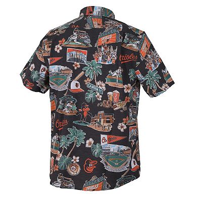 Men's Reyn Spooner Black Baltimore Orioles Scenic Tri-Blend Button-Down Shirt