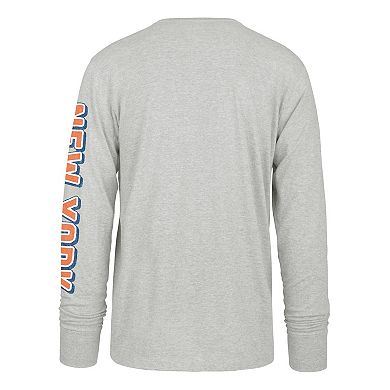 Men's '47 Gray New York Mets Big & Tall Distressed Franklin Long Sleeve T-Shirt