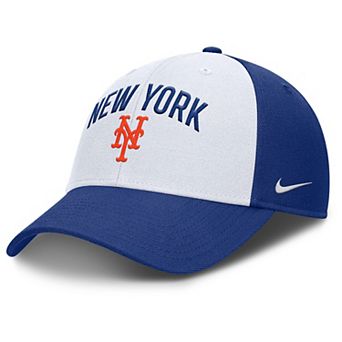 Men's Nike White/Royal New York Mets Club Performance Adjustable Hat