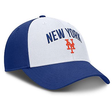 Men's Nike White/Royal New York Mets Club Performance Adjustable Hat
