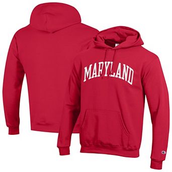 Men's Champion Red Maryland Terrapins Basic Arch Fleece Pullover Hoodie