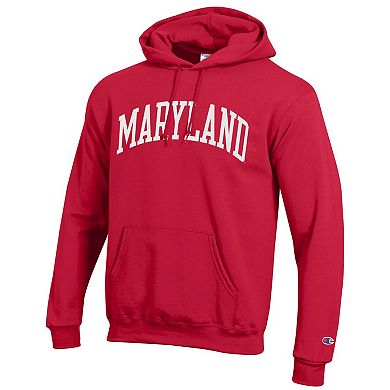 Men's Champion Red Maryland Terrapins Basic Arch Fleece Pullover Hoodie