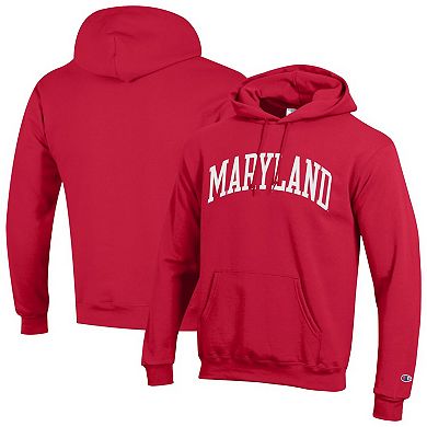 Men's Champion Red Maryland Terrapins Basic Arch Fleece Pullover Hoodie