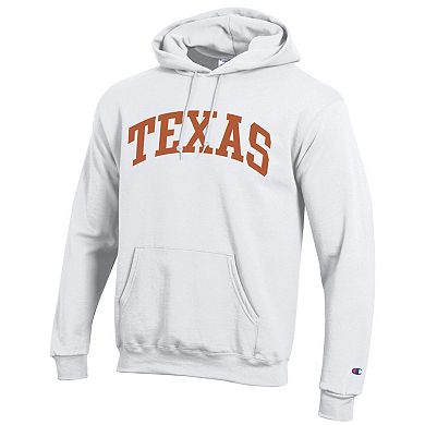 Men's Champion White Texas Longhorns Basic Arch Fleece Pullover Hoodie