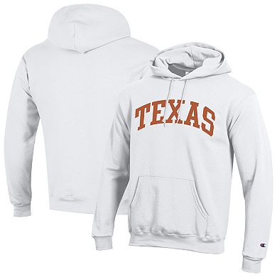 Men's Champion White Texas Longhorns Basic Arch Fleece Pullover Hoodie